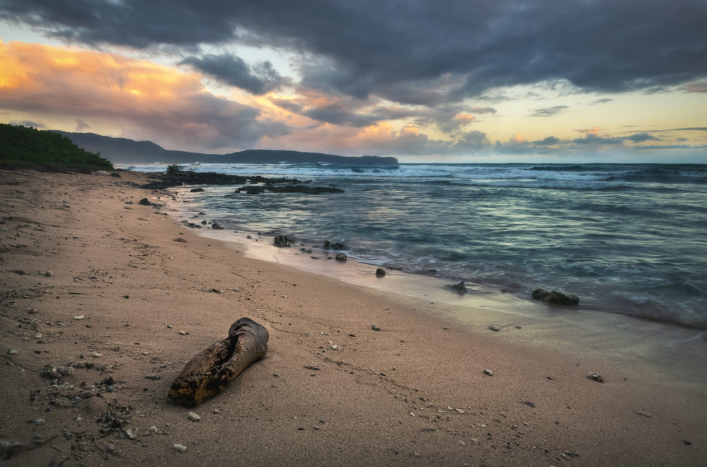 Ocean In Sunrise Nature Landscape. Clouds And Ocean Landscape