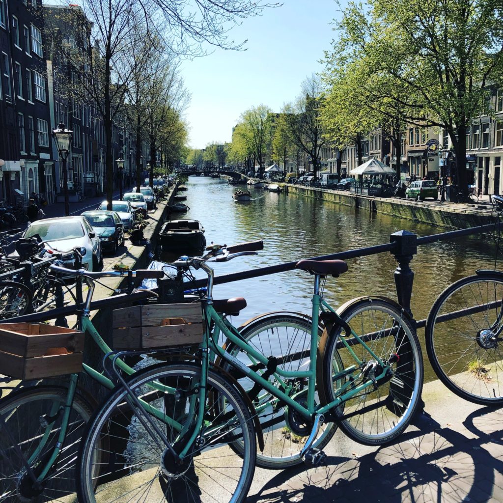 Bikes on Amsterdam canal Photo by J.F.Penn