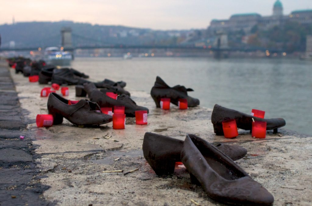 Shoes on the Danube Memorial, Budapest. Photo by J.F.Penn