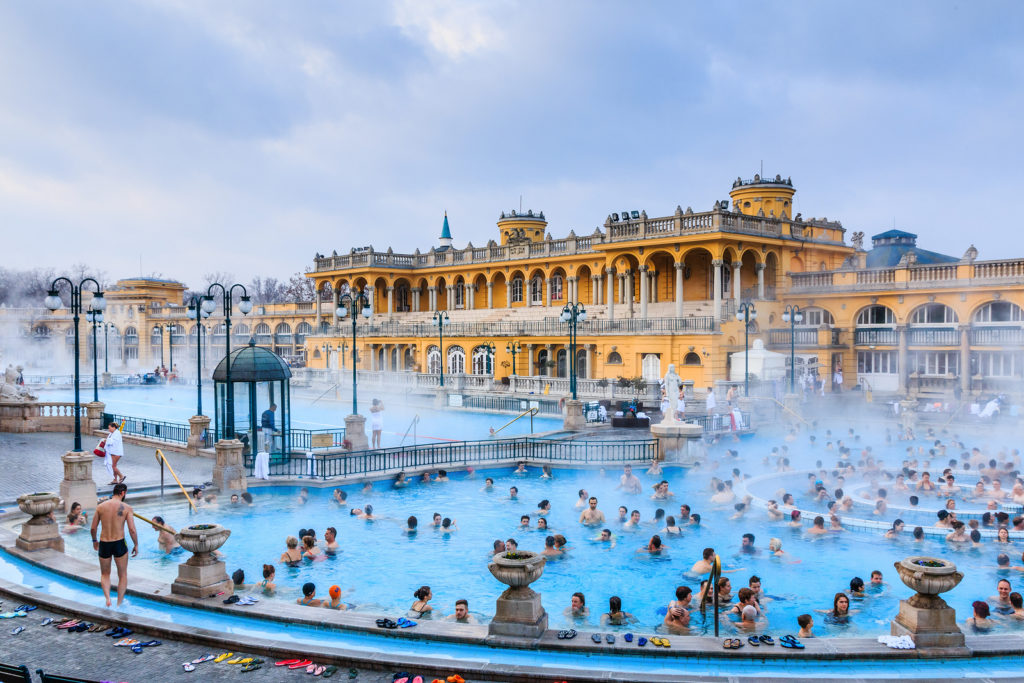 Szechenyi Baths in Budapest, Hungary.