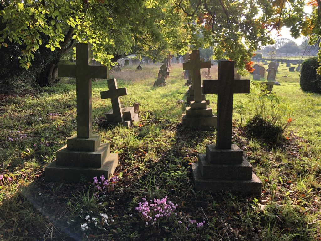 Graves in Boxley churchyard, Kent, England
