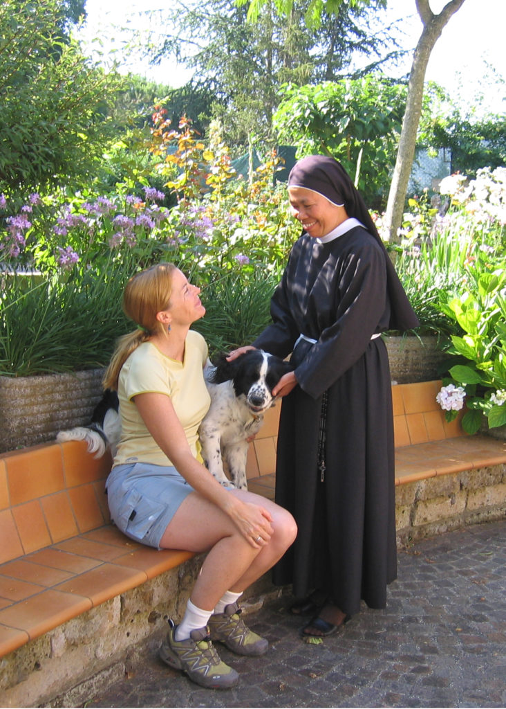 Chandi Wyant with one of the nuns at Sutri, Italy. Photo used with permission by Chandi Wyant.