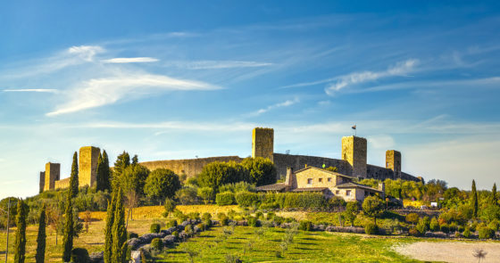 Monteriggioni on the route of the Via Francigena, Siena, Italy