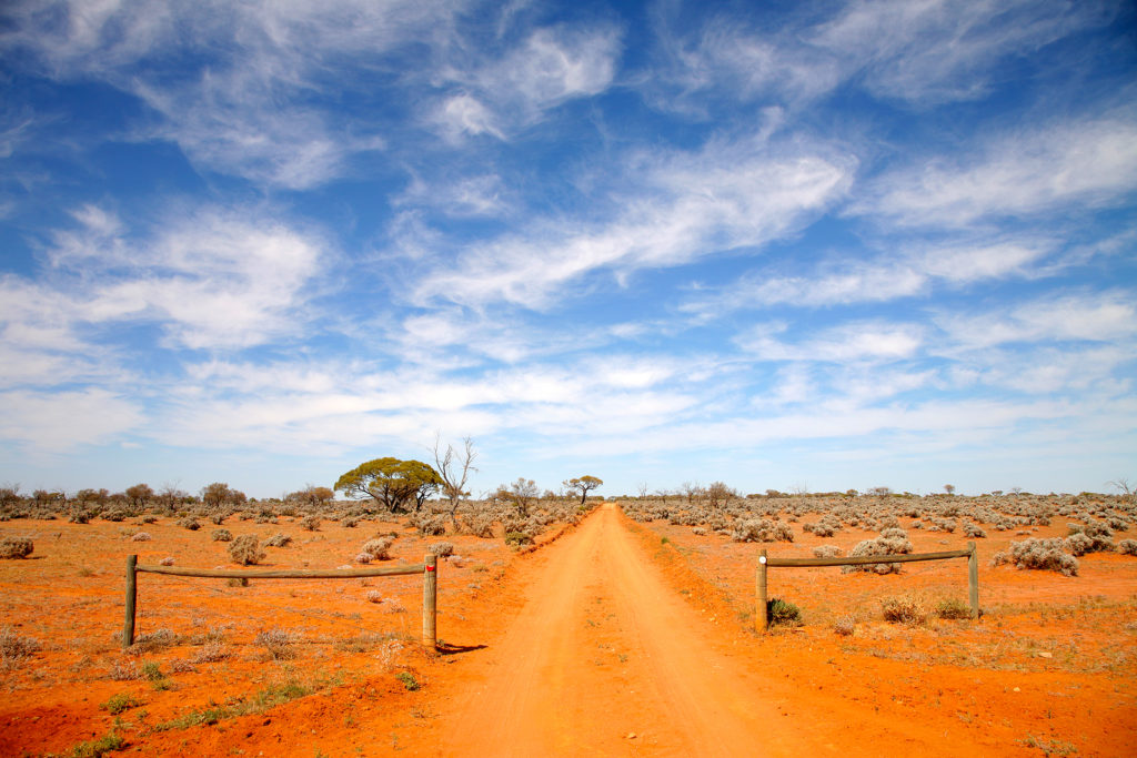 Remote dirt outback road in central Australia. Photo licensed from BigStockPhoto