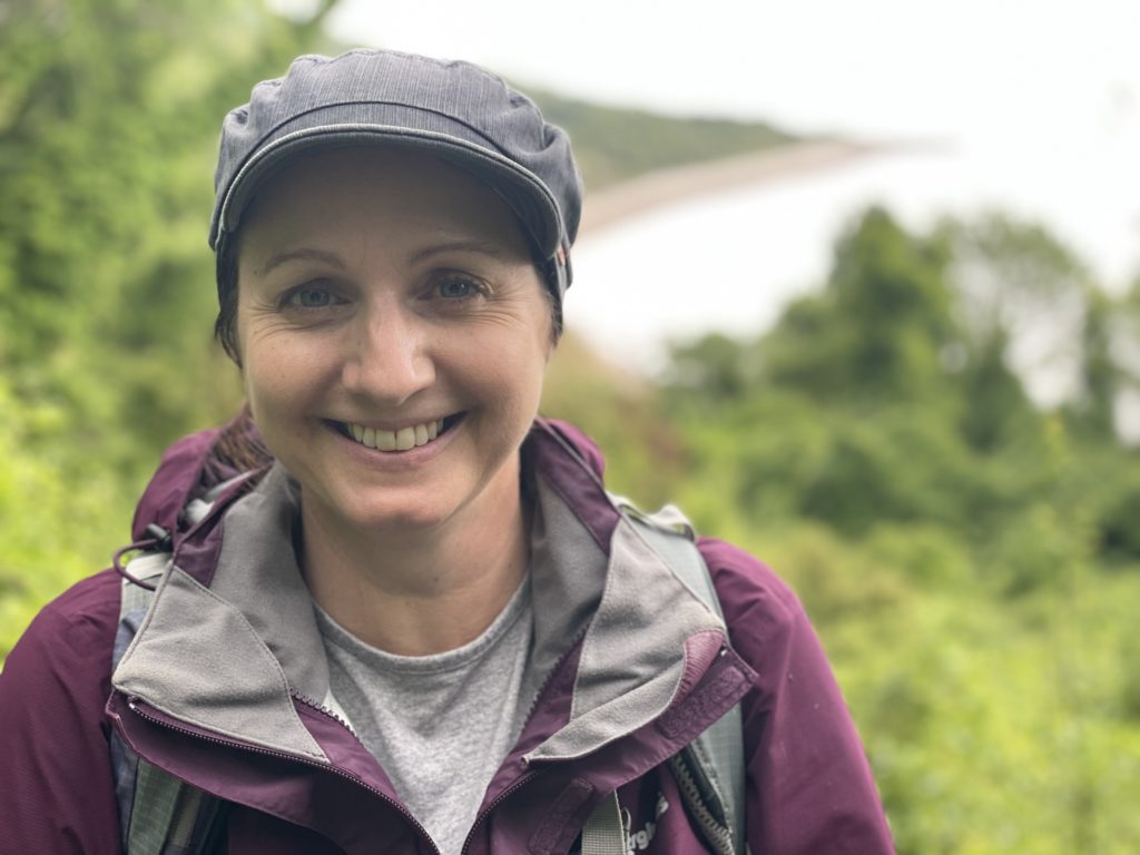 Author J.F. Penn walking the South West Coast path between Lyme Regis and Seaton, England