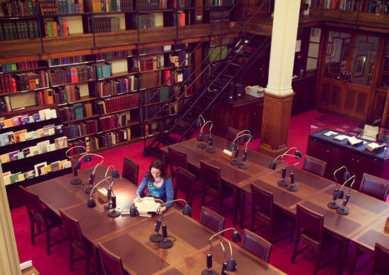 JFPenn writing in the London Library