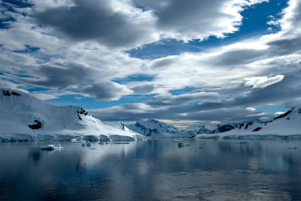 Icebergs in Antarctica. Photo licensed from BigStockPhoto
