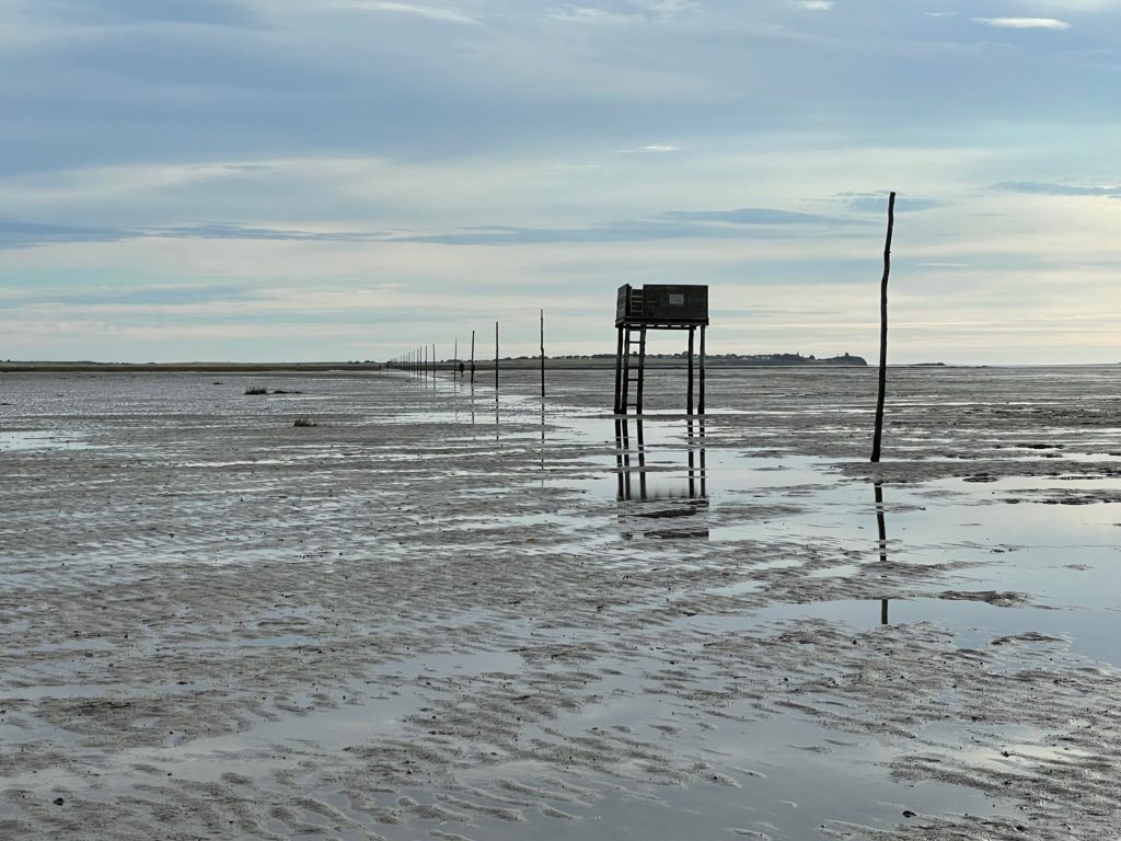 Crossing poles and safety shelter in case the tide comes in Photo by JFPenn