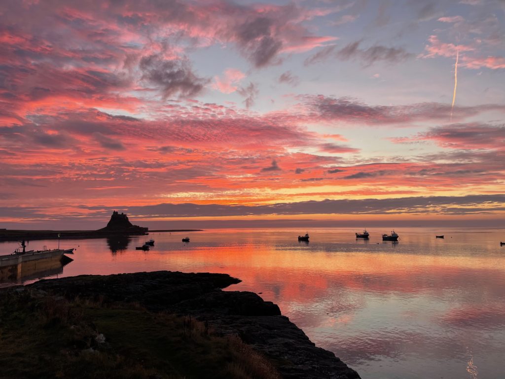 Dawn on Lindisfarne Holy Island Oct 2021 Photo by JFPenn