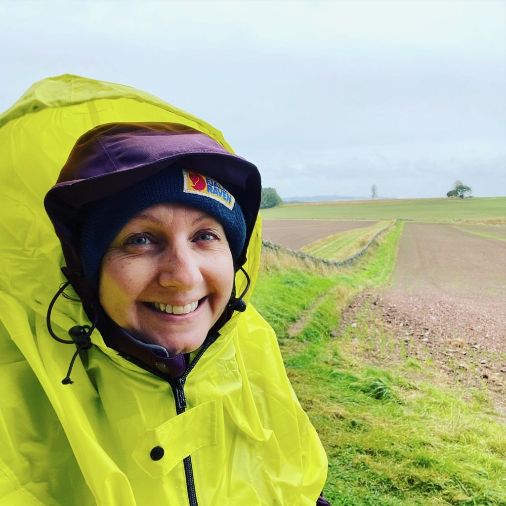 J.F.Penn walking the St Cuthbert's Way Day 2 in a storm