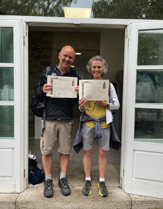 Imogen Clark and her husband finish the Camino de Santiago. Photo by Imogen Clark