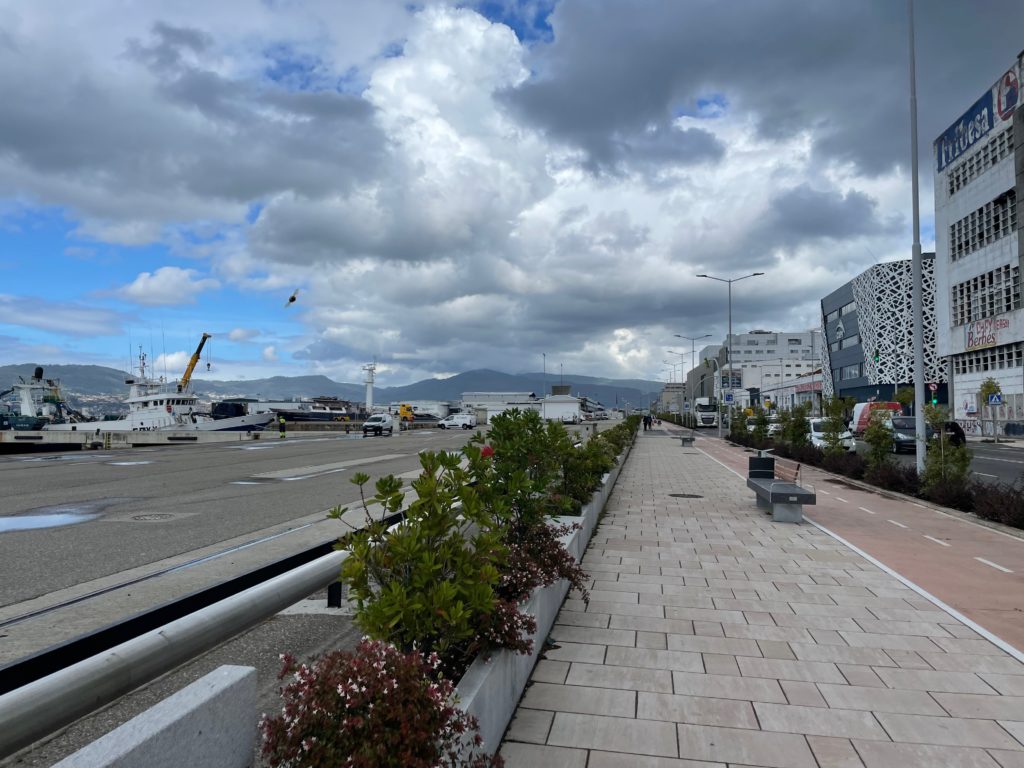 Road walking into Vigo port Photo by JFPenn