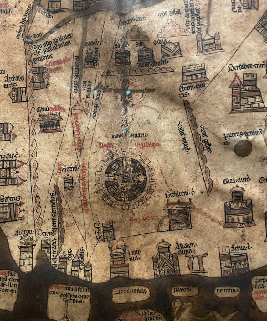 Detail of the Mappa Mundi Hereford cathedral Photo by JFPenn