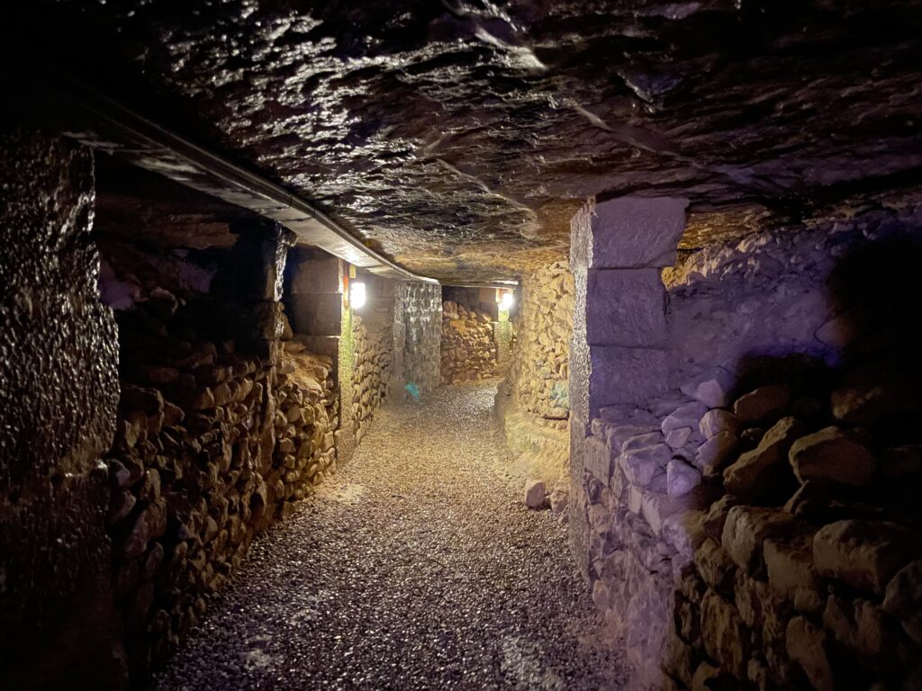 Corridor leading to catacombs Paris Photo by JFPenn