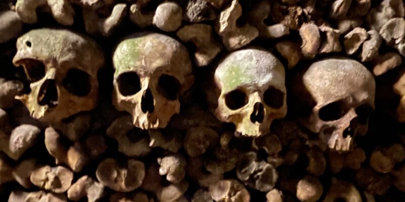 Skulls in the Paris catacombs, Photo by JFPenn