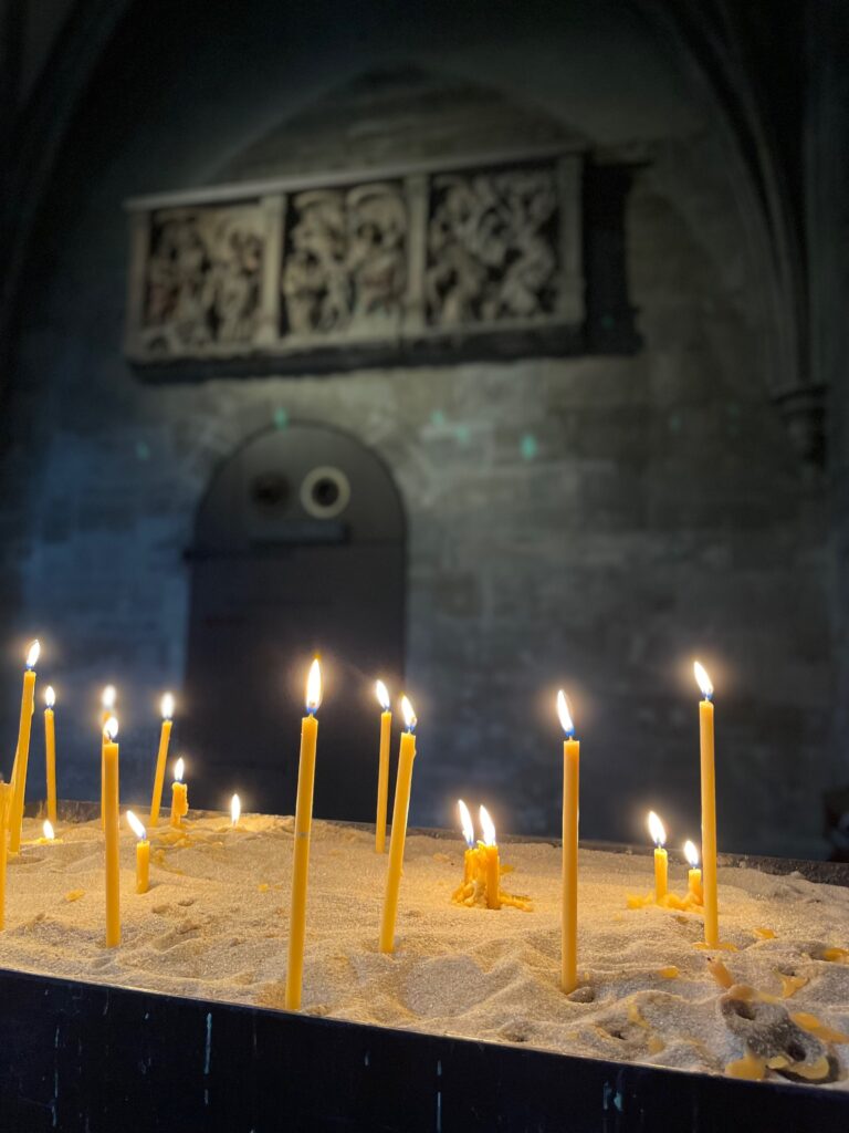 Candles in St Stephens cathedral, Vienna. Photo by JFPenn