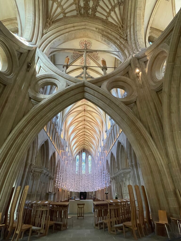 Looking back from crossing into nave Wells Cathedral Photo by JFPenn