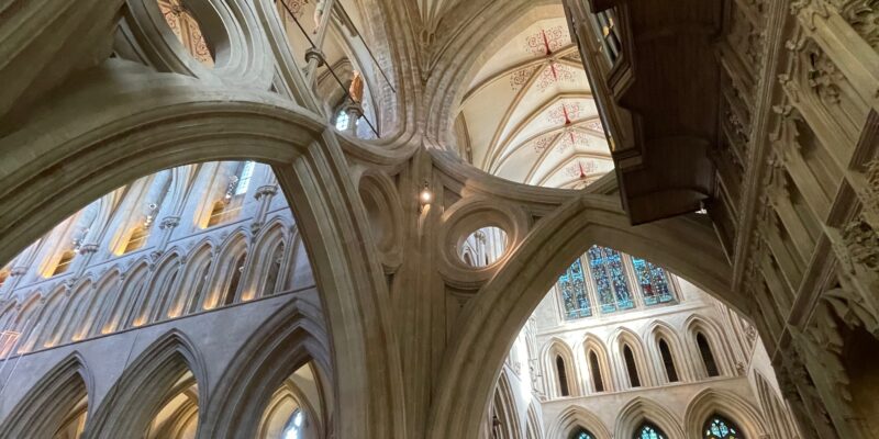 Scissor arches at the crossing Wells Cathedral Photo by JFPenn