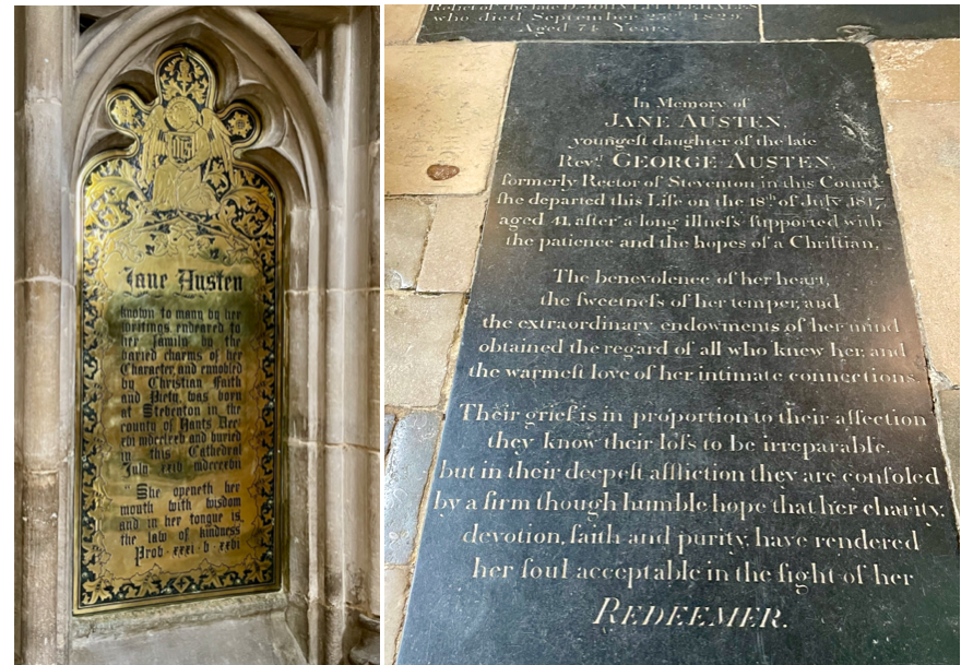 Jane Austen grave and memorial Winchester Cathedral Photos by JFPenn
