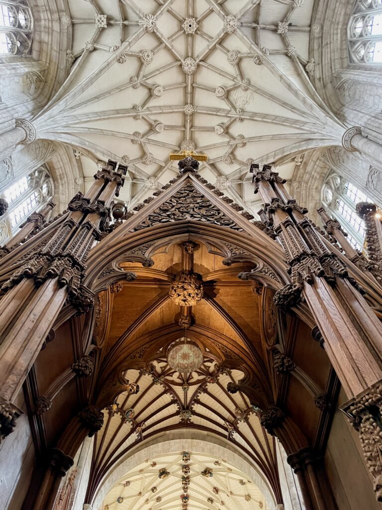 Looking up at the quire screen Winchester Cathedral Photo by JFPenn