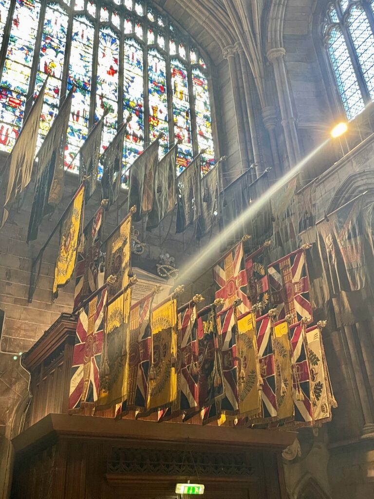 Regimental standards Lichfield Cathedral Photo by JFPenn