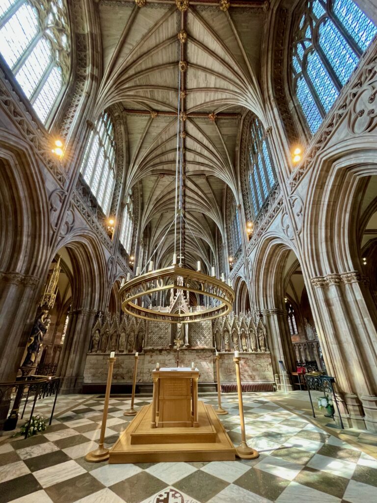 Shrine of St Chad looking towards altar Lichfield Cathedral Photo by JFPenn