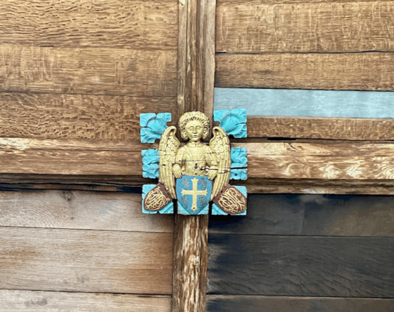 Angel roof boss Durham Cathedral Photo by JFPenn