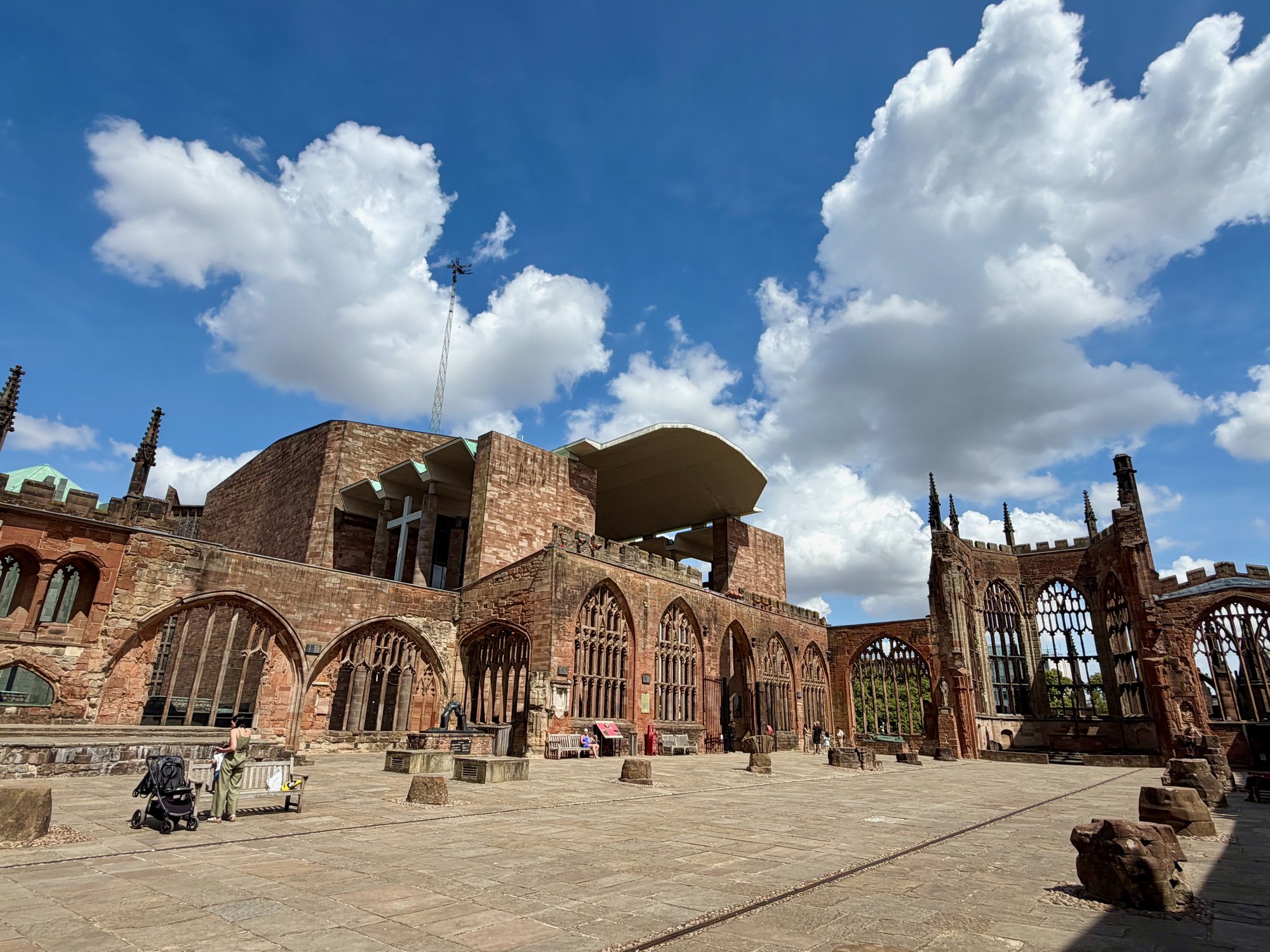 The ruins with Basil Spence's new cathedral behind, Coventry Cathedral. Photo by JFPenn