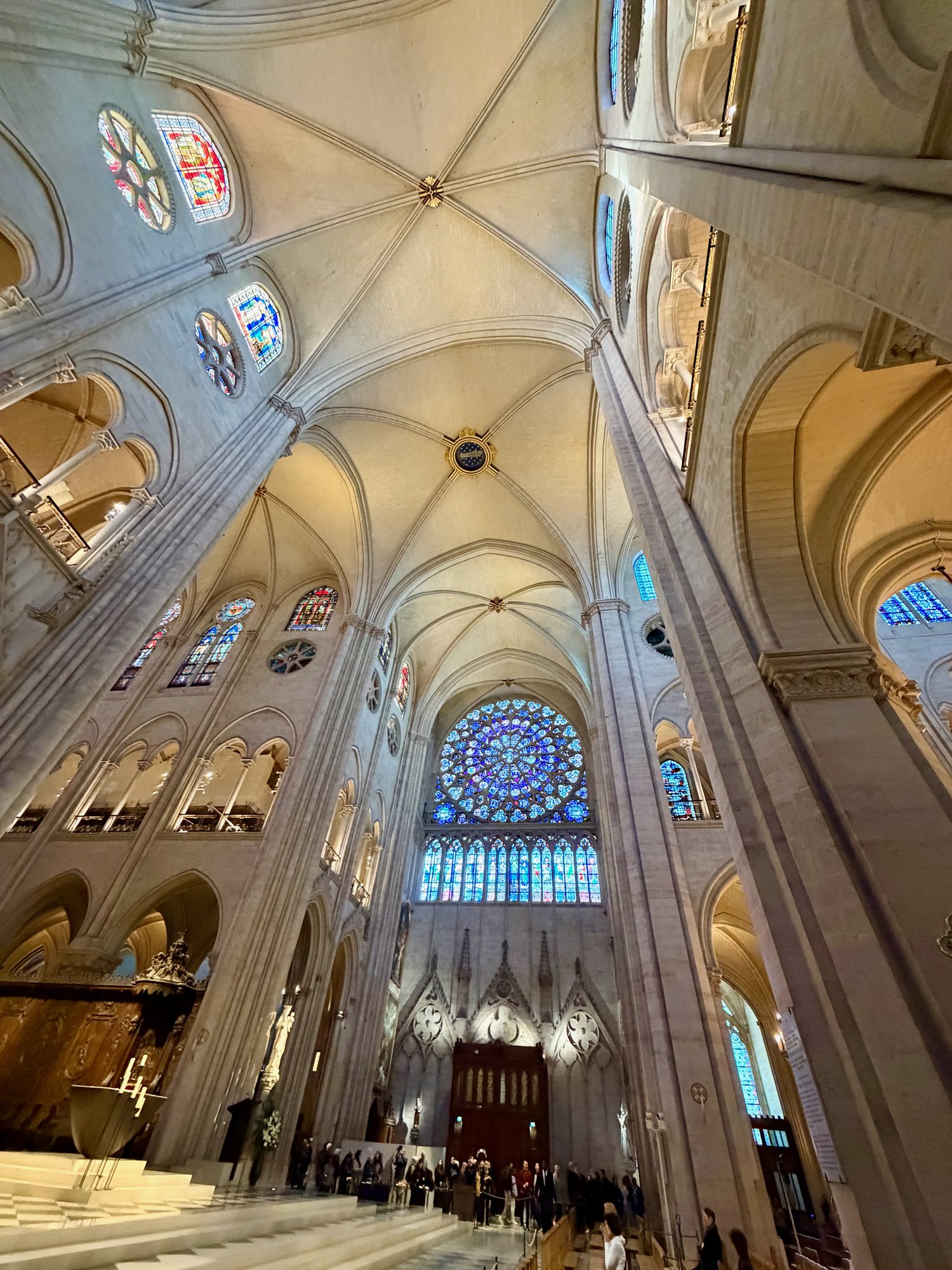 Vault and north rose window, Notre-Dame de Paris. Photo by JFPenn