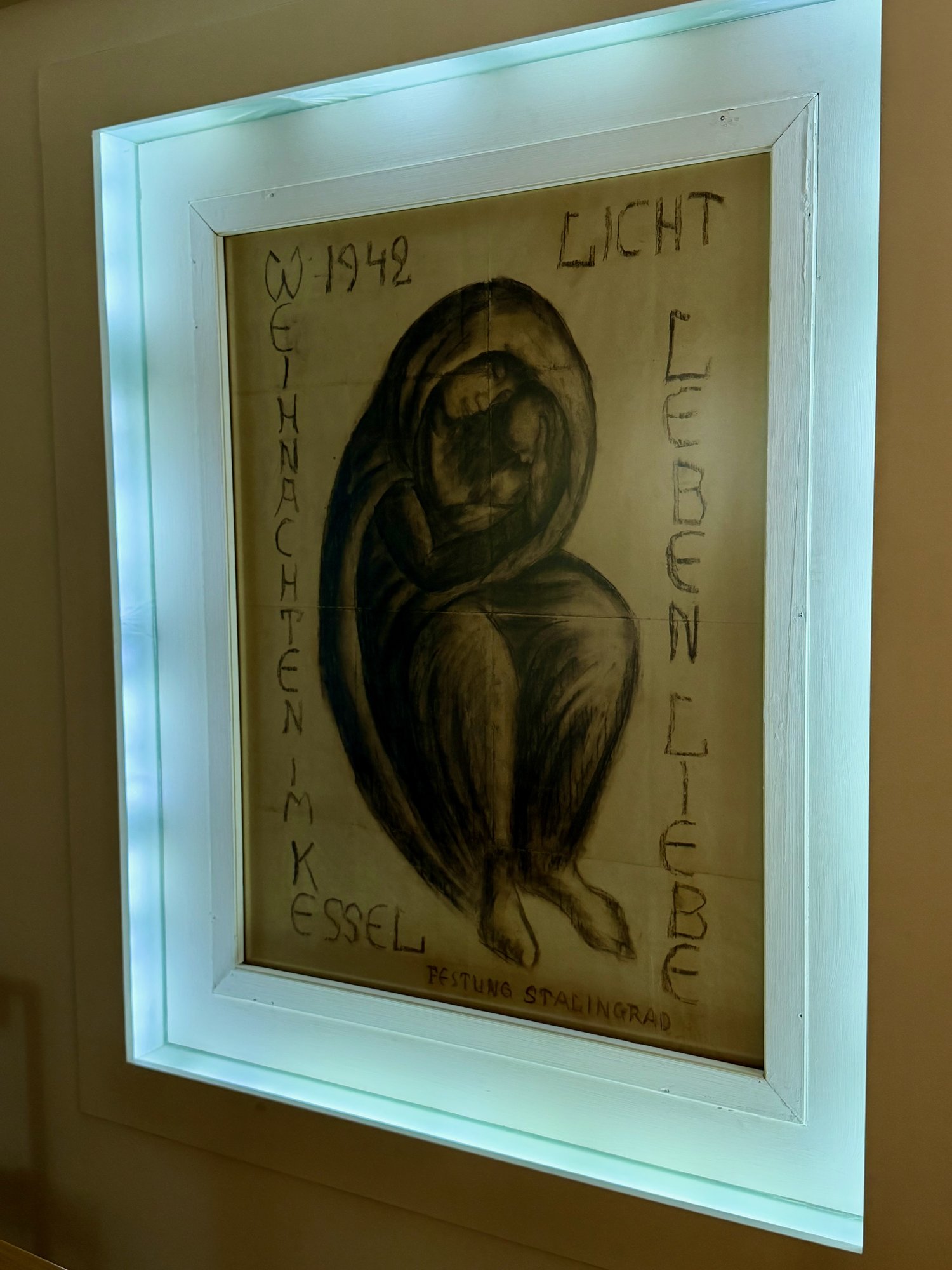 Coventry Cathedral's copy of the Stalingrad Madonna, drawn by Kurt Reuber in December 1942. Photo by JFPenn