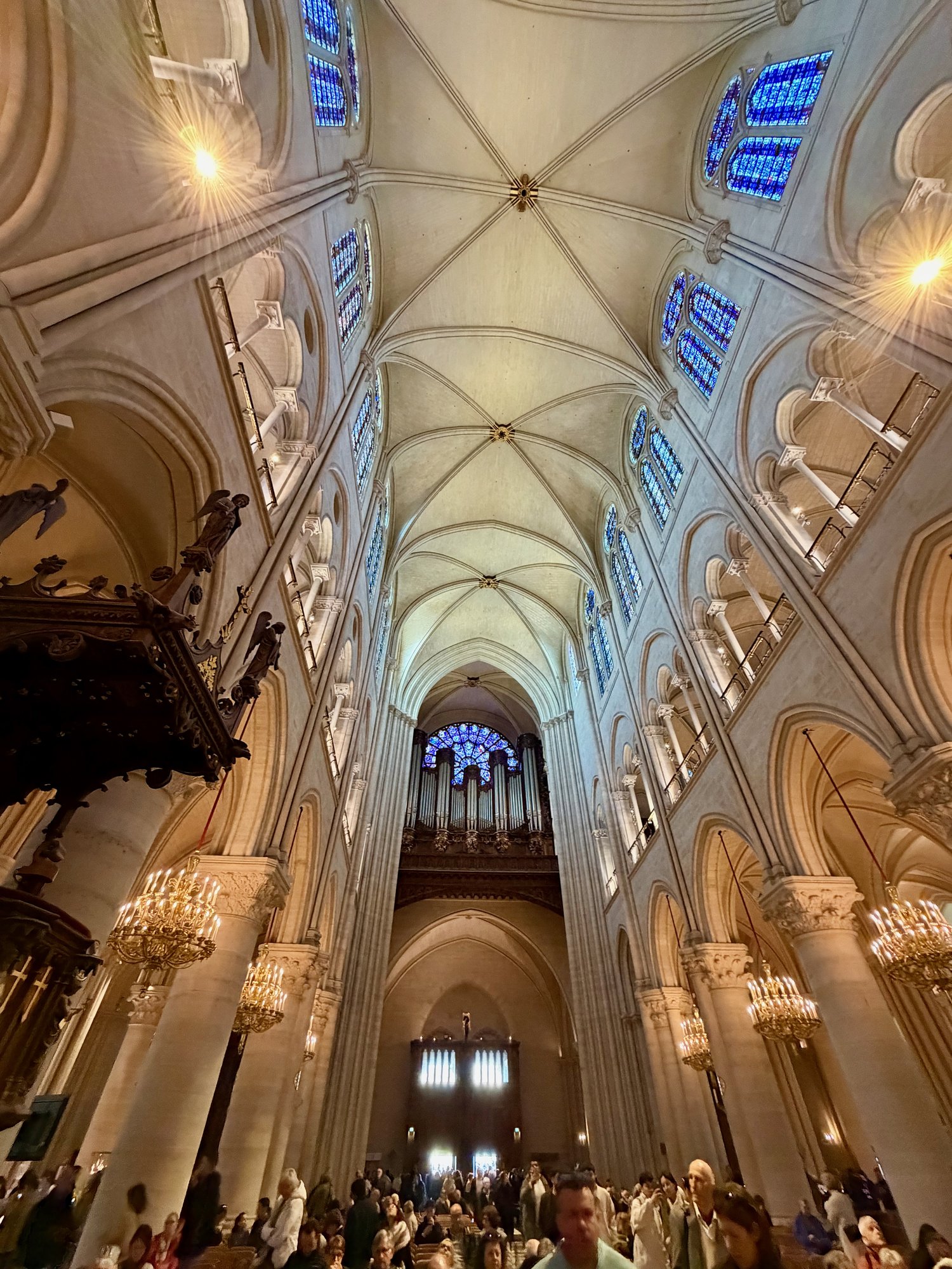 Grand organ and west rose window, Notre-Dame de Paris. Photo by JFPenn