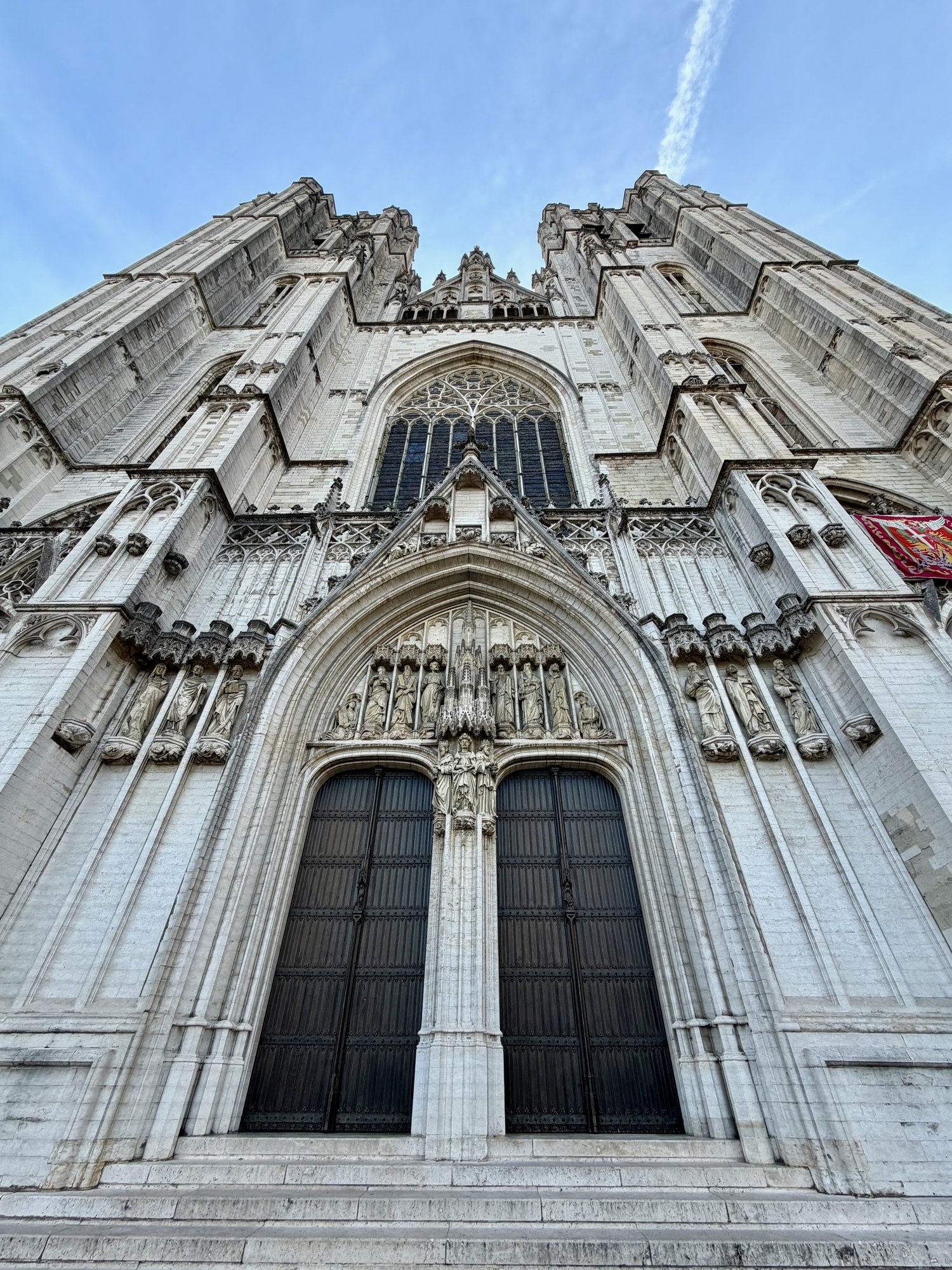 West front, Cathedral of St Michael and St Gudula, Brussels. Photo by JFPenn