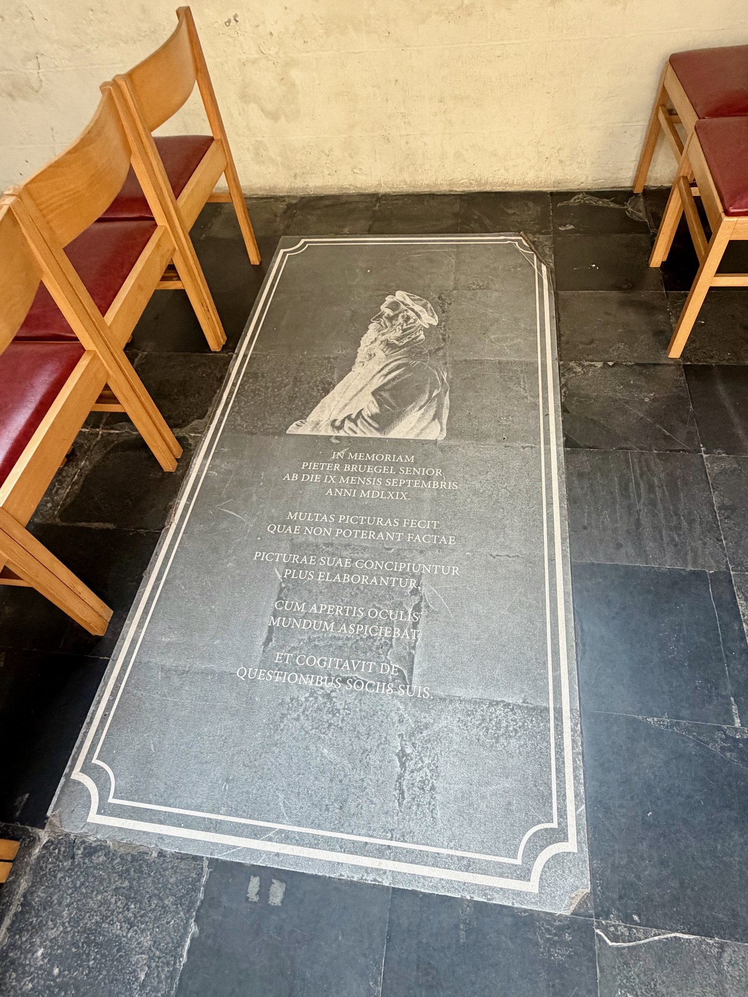 Memorial to Pieter Bruegel the Elder, Church of Notre-Dame de la Chapelle, Brussels. Photo by JFPenn