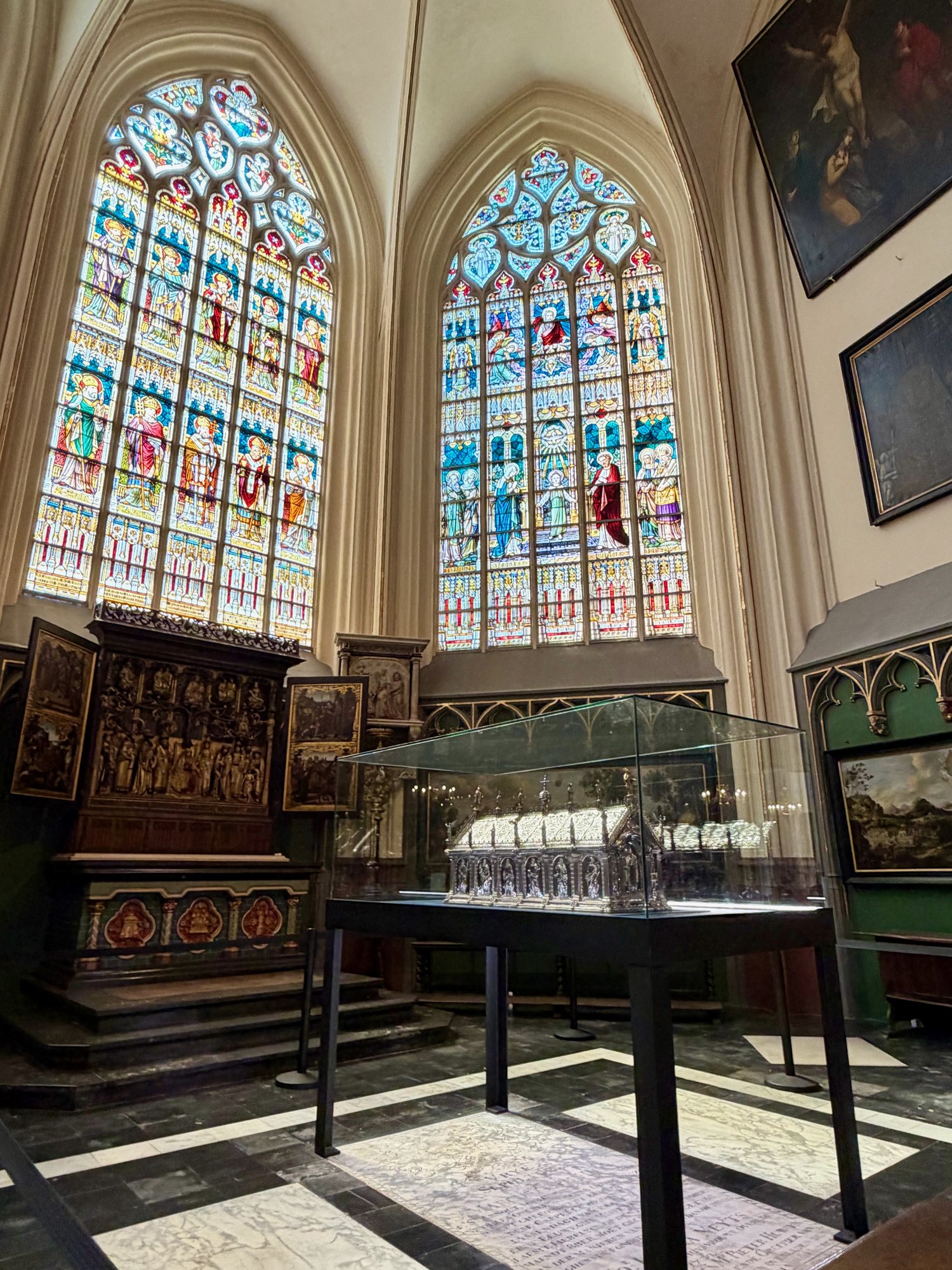 Reliquary shrine of St Eligius, St Saviour's Cathedral, Bruges. Photo by JFPenn
