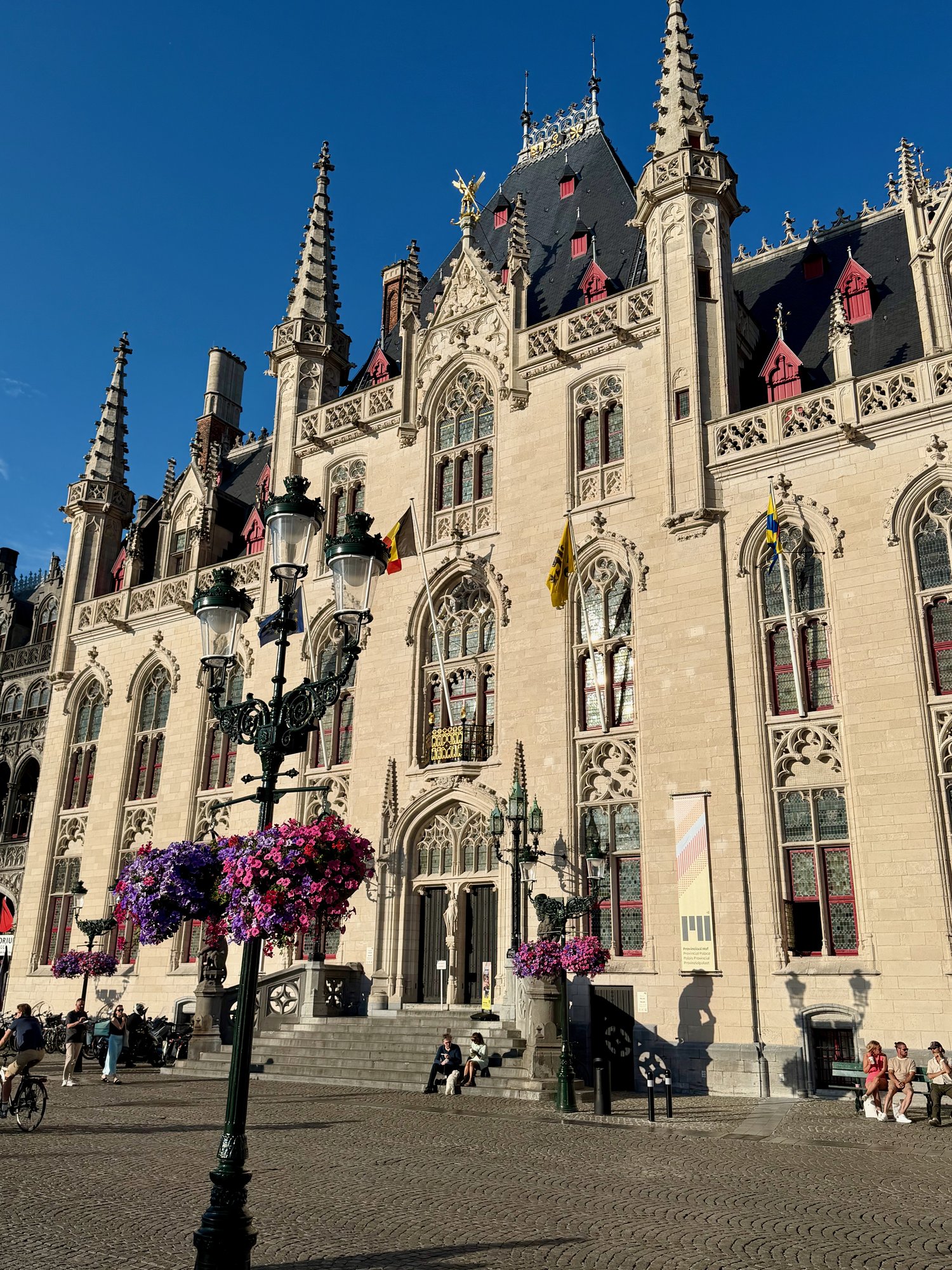 The Provincial Court in evening light, Markt, Bruges. Photo by JFPenn