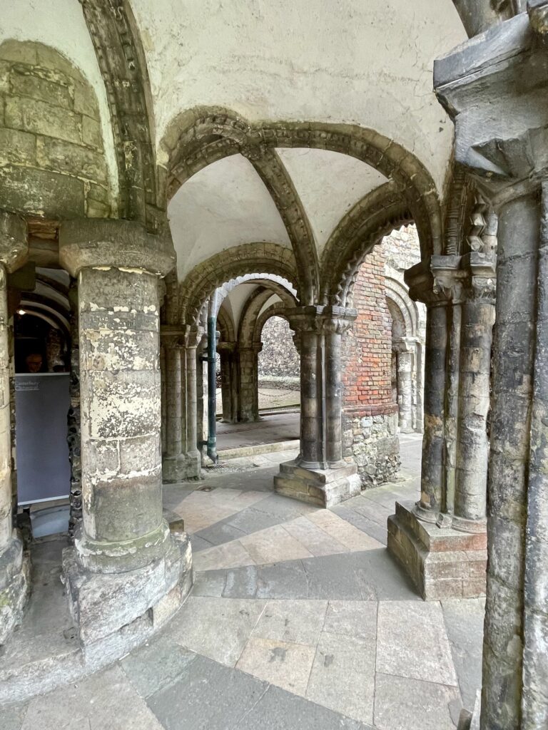 Norman undercroft of the Water Tower, Canterbury Cathedral. Photo by JFPenn