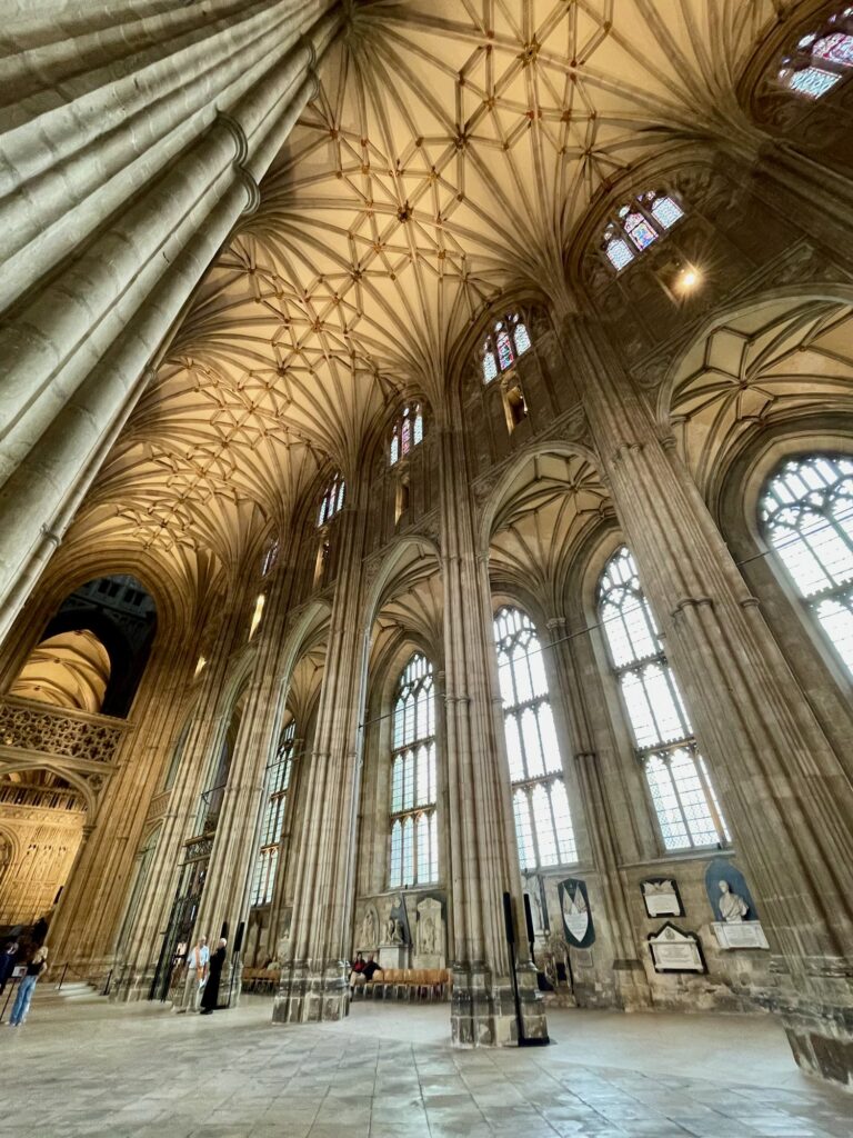 Nave and south aisle windows, Canterbury Cathedral. Photo by JFPenn
