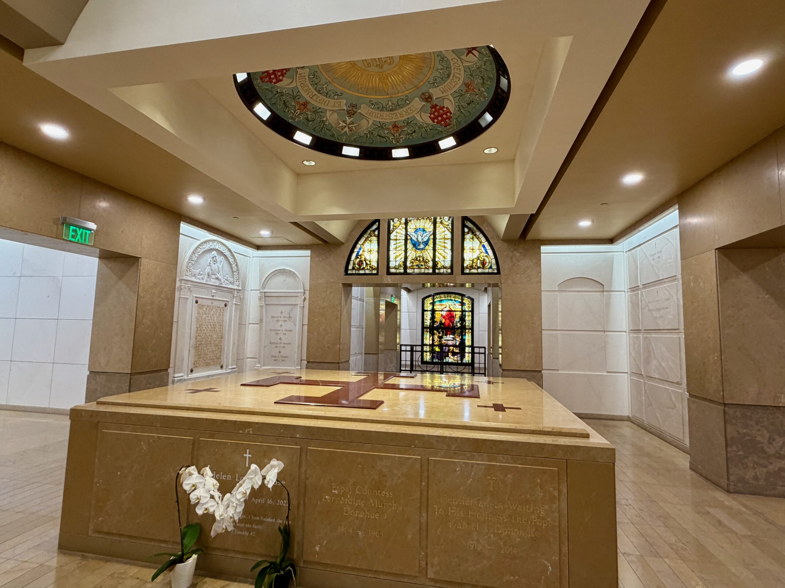 Crypt mausoleum with the painted dome, Cathedral of Our Lady of the Angels. Photo by JFPenn